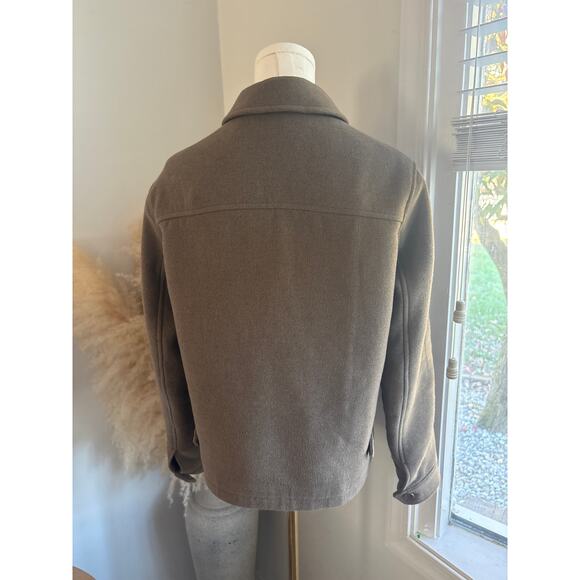 Uniqlo Single Collar Short Zip Jacket Unisex XS Minimalist Peacoat Bomber Coat - Picture 9 of 11